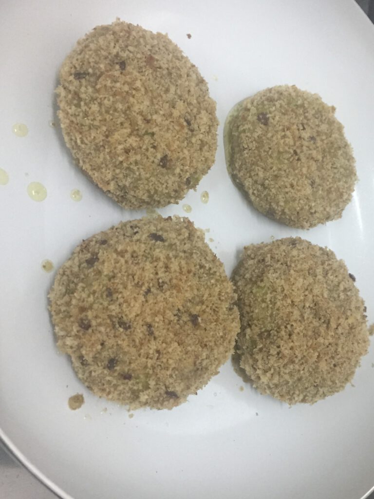 Tasty and healthy green cutlet.